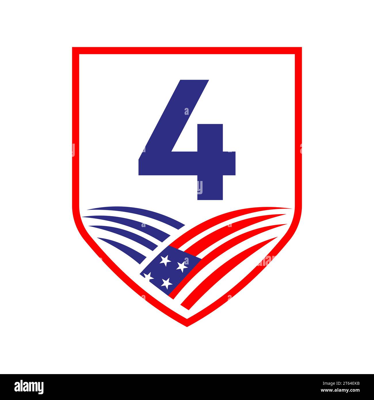 Letter 4 American Agriculture Logo Vorlage. Us-Agrarlogotype Nach Alphabet 4-Konzept Stock Vektor