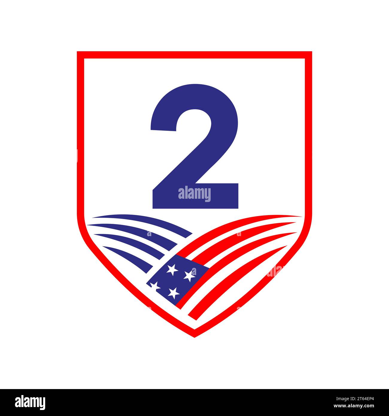 Letter 2 American Agriculture Logo Vorlage. Us-Agrarlogotype Nach Alphabet 2-Konzept Stock Vektor