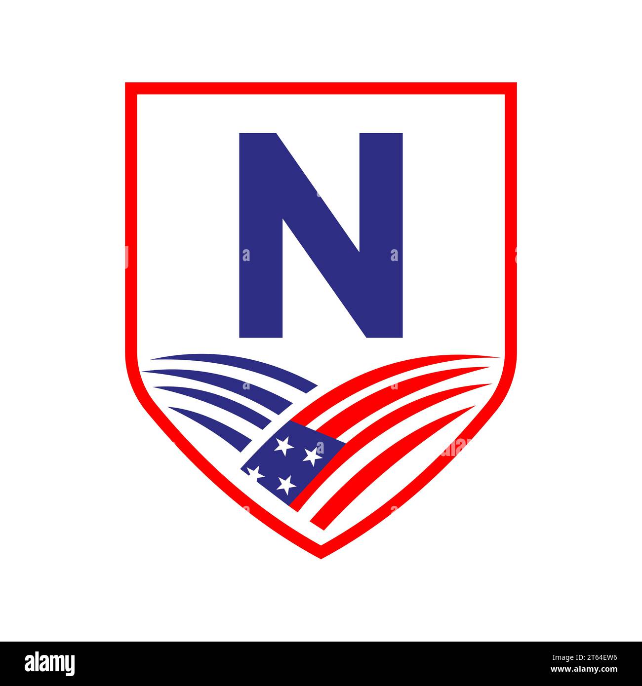 Letter N American Agriculture Logo Vorlage. US-Landwirtschaftslogotype nach Alphabet N-Konzept Stock Vektor