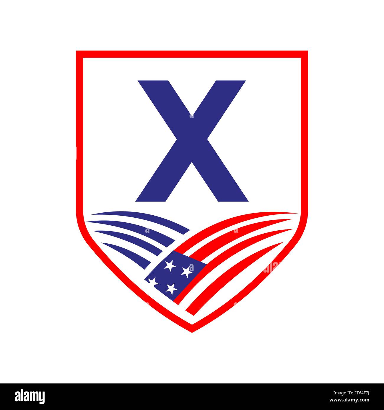 Letter X American Agriculture Logo Vorlage. US-Agrarlogotype auf Alphabet X-Konzept Stock Vektor