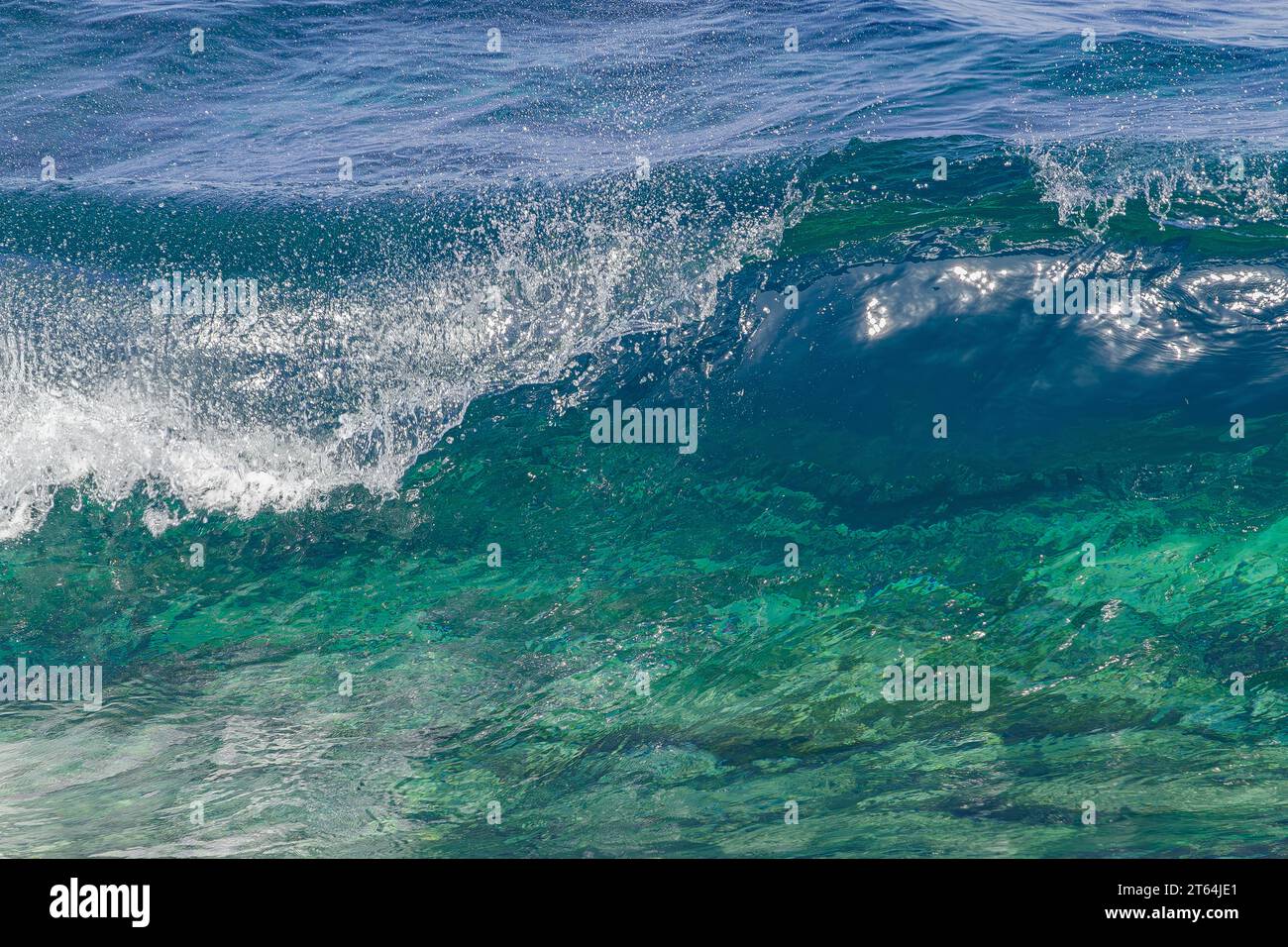 Wellen, die eine Röhre bilden, mit dem Nachmittagslicht, im Atlantischen Ozean Stockfoto
