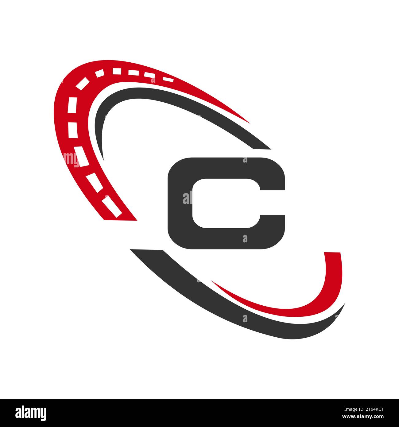 Letter C Transportschild, Design-Vorlage für Transportlogo. Automotive Sport Road Logo-Element Stock Vektor