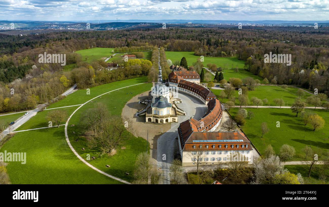 Luftaufnahme, deutschland, Baden-Wuerttemberg, Schloss Stuttgart Solitude, Barock Stockfoto