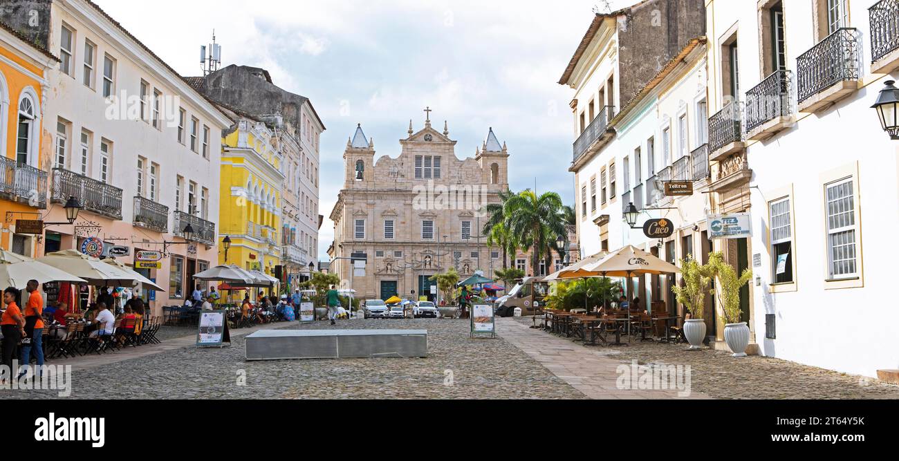 Largo do Cruzeiro de Sao Francisco in der historischen Altstadt von Salvador, Bundesstaat Bahia, Brasilien Stockfoto