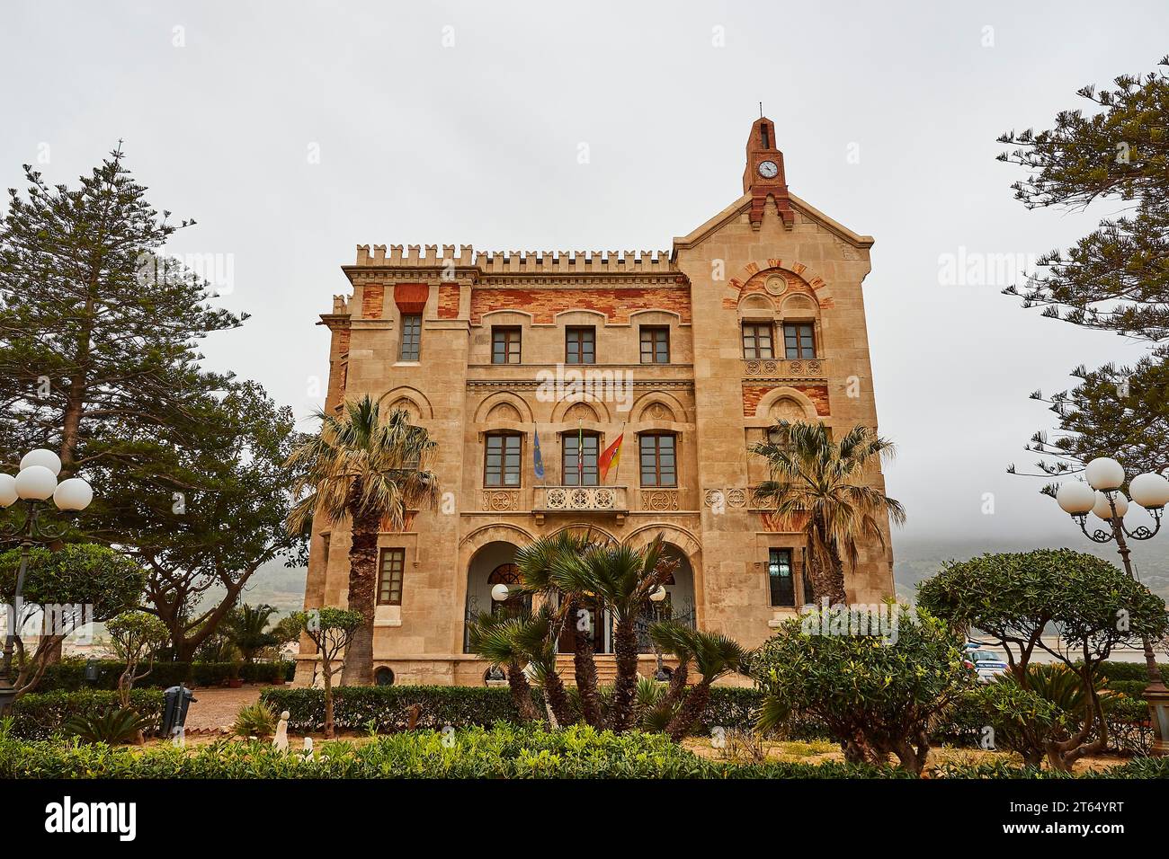 Palazzo Florio, Stadt Favignana, Hauptstadt, Favignana, Ägadische Inseln, Sizilien, Italien Stockfoto