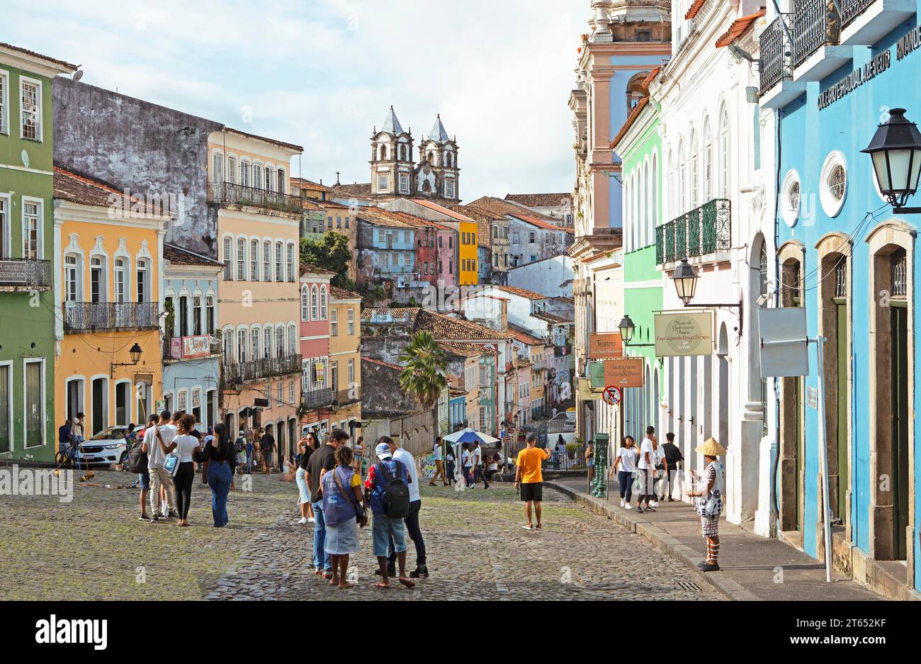 Largo de Pelourinho in der historischen Altstadt Salvador, Bundesstaat Bahia, Brasilien Stockfoto