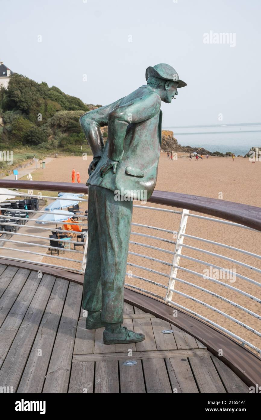 Plage de Monsieur Hulot ist der Strand in Saint Nazaire in der Bretagne, an dem der Film Mr. Hulot's Holiday gedreht wurde Stockfoto