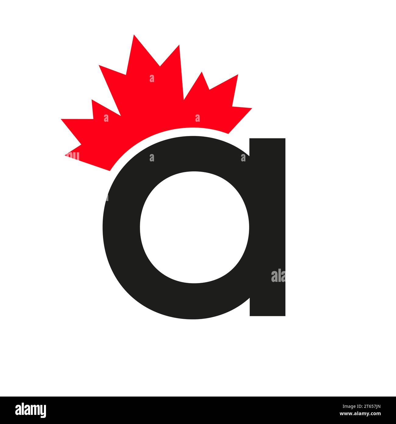 Letter A Ahornblatt Logo Vorlage Symbol von Kanada. Minimal Canadian Business, Firmenlogo Stock Vektor