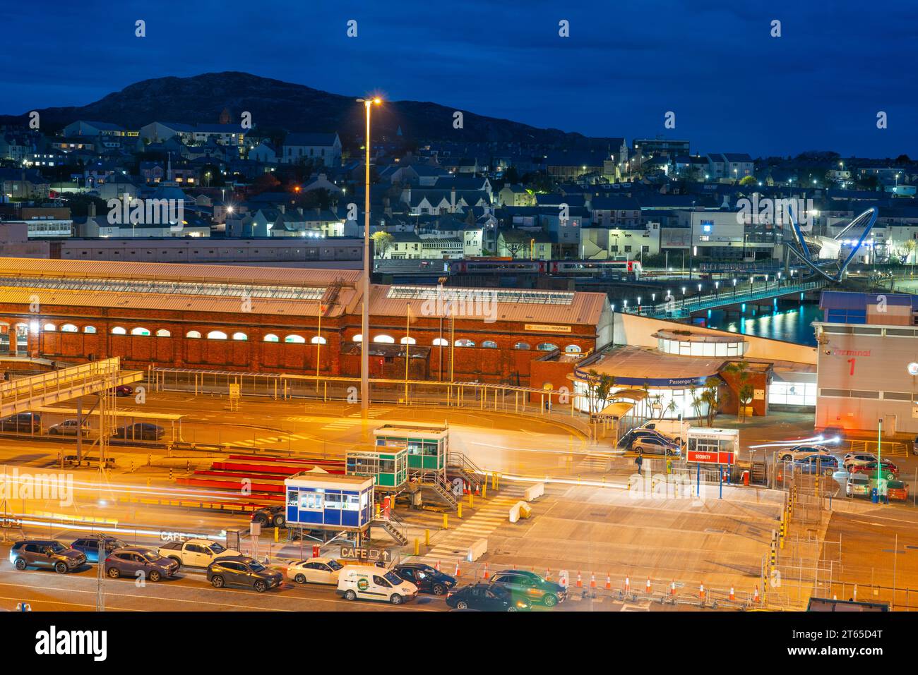 Holyhead Ferry Terminal, Anglesey, Nordwales. Foto im Oktober 2023. Stockfoto