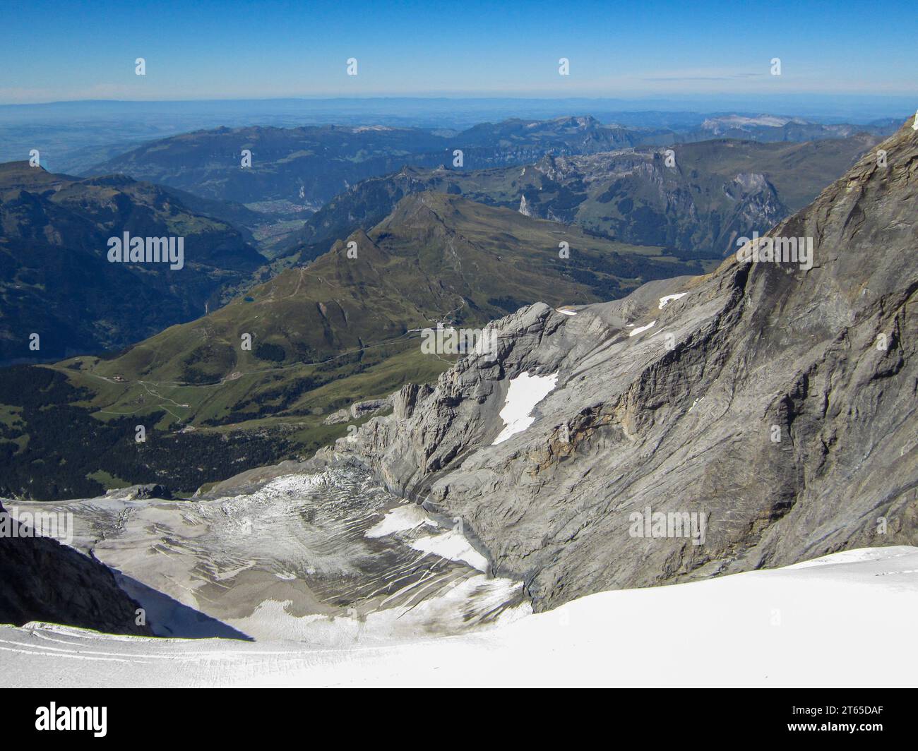 Besondere paisaje de Montañas, hielo y nieve desde Jungfraujoch - Top of Europe, Suiza Stockfoto