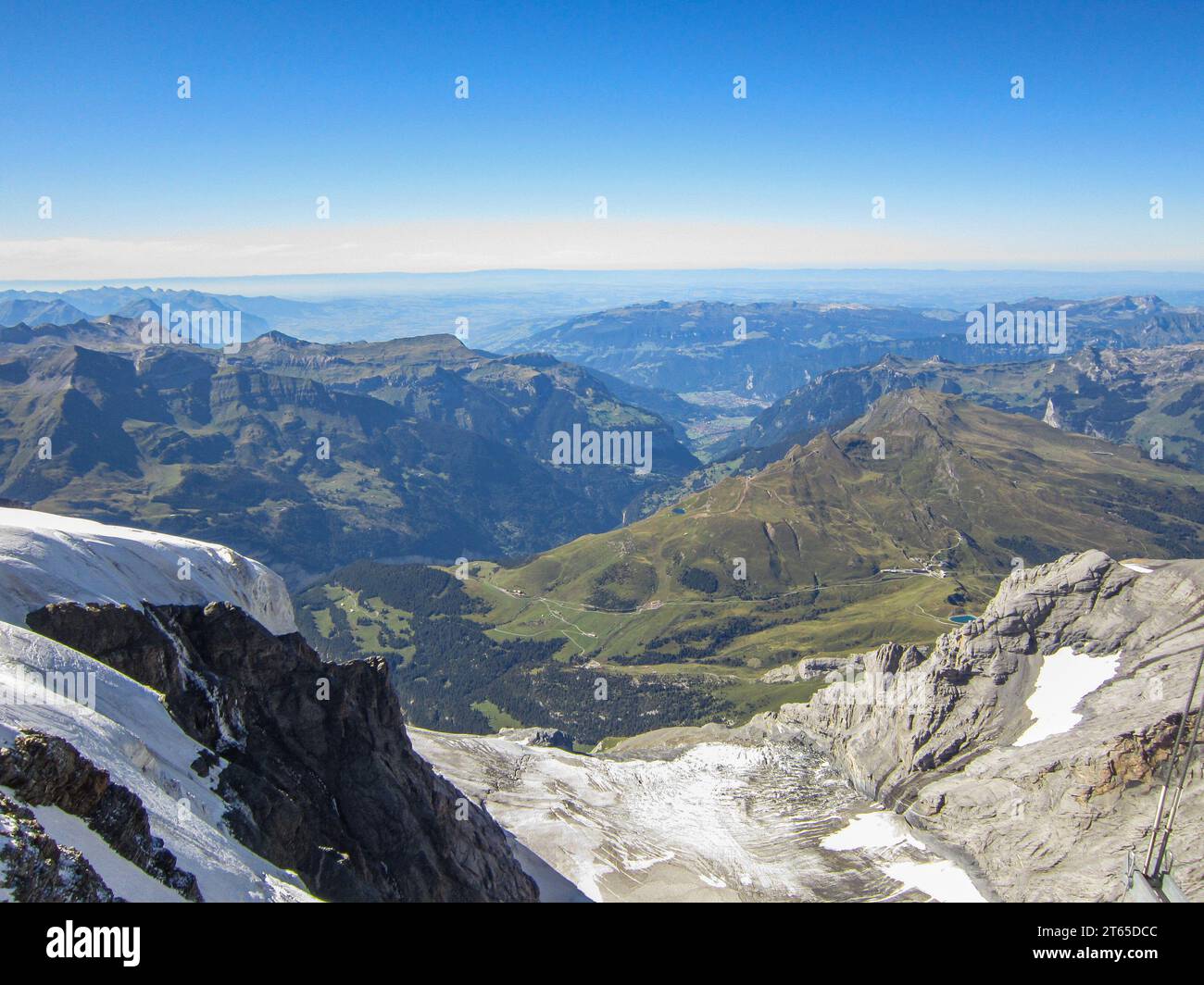 Besondere paisaje de Montañas, hielo y nieve desde Jungfraujoch - Top of Europe, Suiza Stockfoto