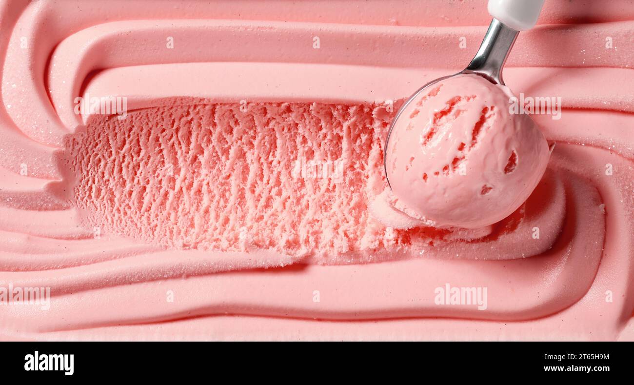 Nahaufnahme von rosa Eiscreme Hintergrund Stockfoto