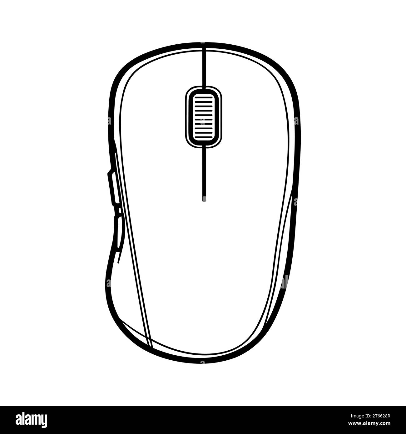 Computer Mouse Symbol. Schwarzes Symbol einer modernen optischen Maus. Konzept von Technologie und Computing Stock Vektor