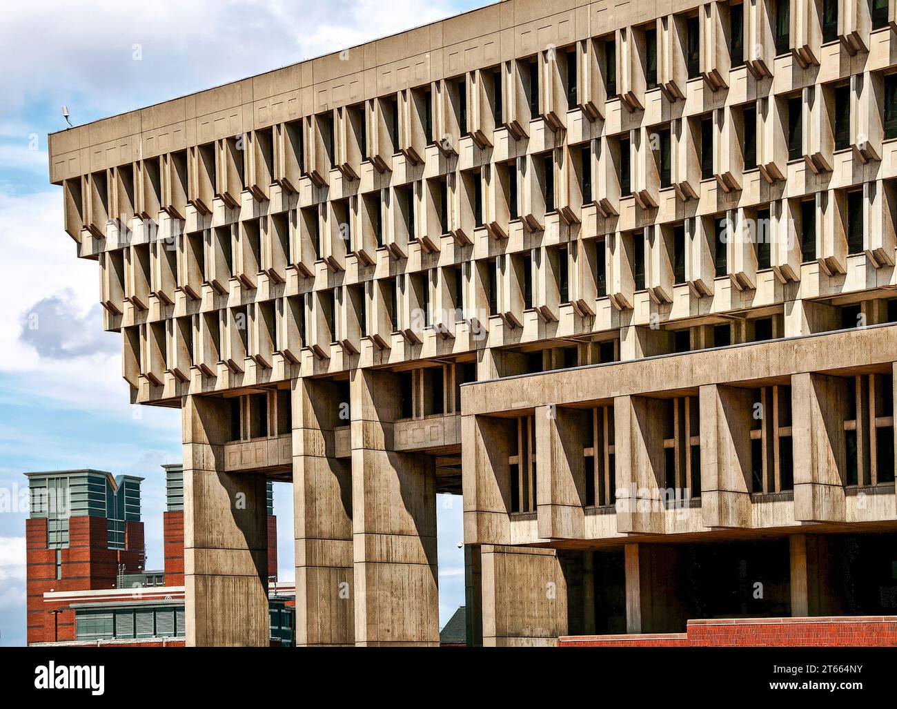 New City Hall, Boston, Massachusetts: Concrete Brutalism Style Architecture. Stockfoto