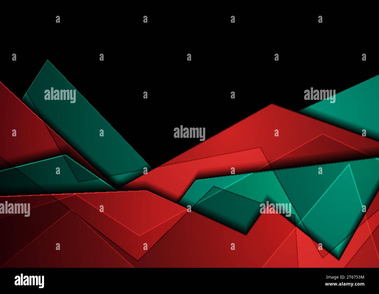Türkisfarbener und roter glänzender abstrakter geometrischer Hintergrund des Unternehmens. Vektordesign Stock Vektor