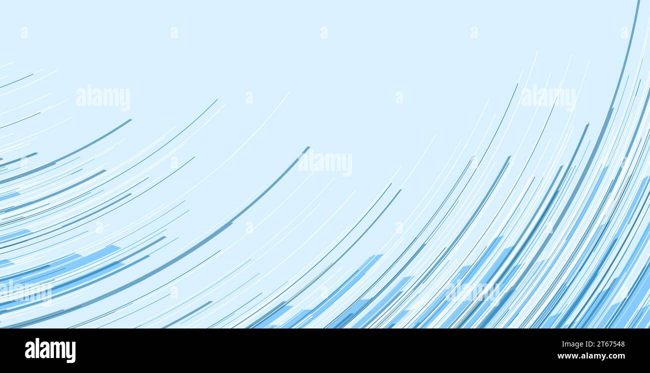 Blauer weißer Minimalzeilen abstrakter futuristischer technischer Hintergrund. Vector Digital Art Design Stock Vektor