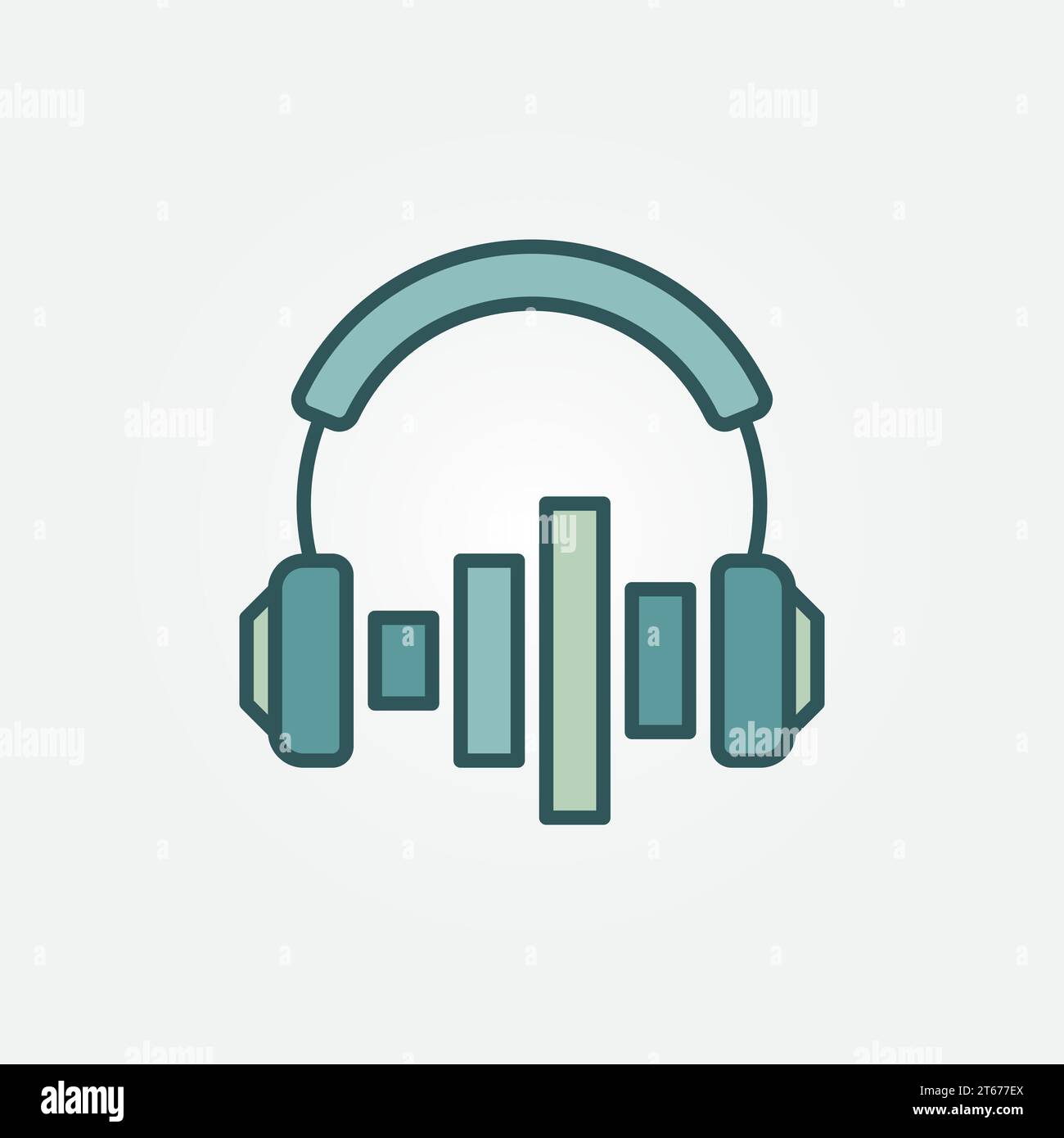 Kopfhörer mit Sound Equalizer Vektor farbenfrohes Symbol oder Symbol Stock Vektor