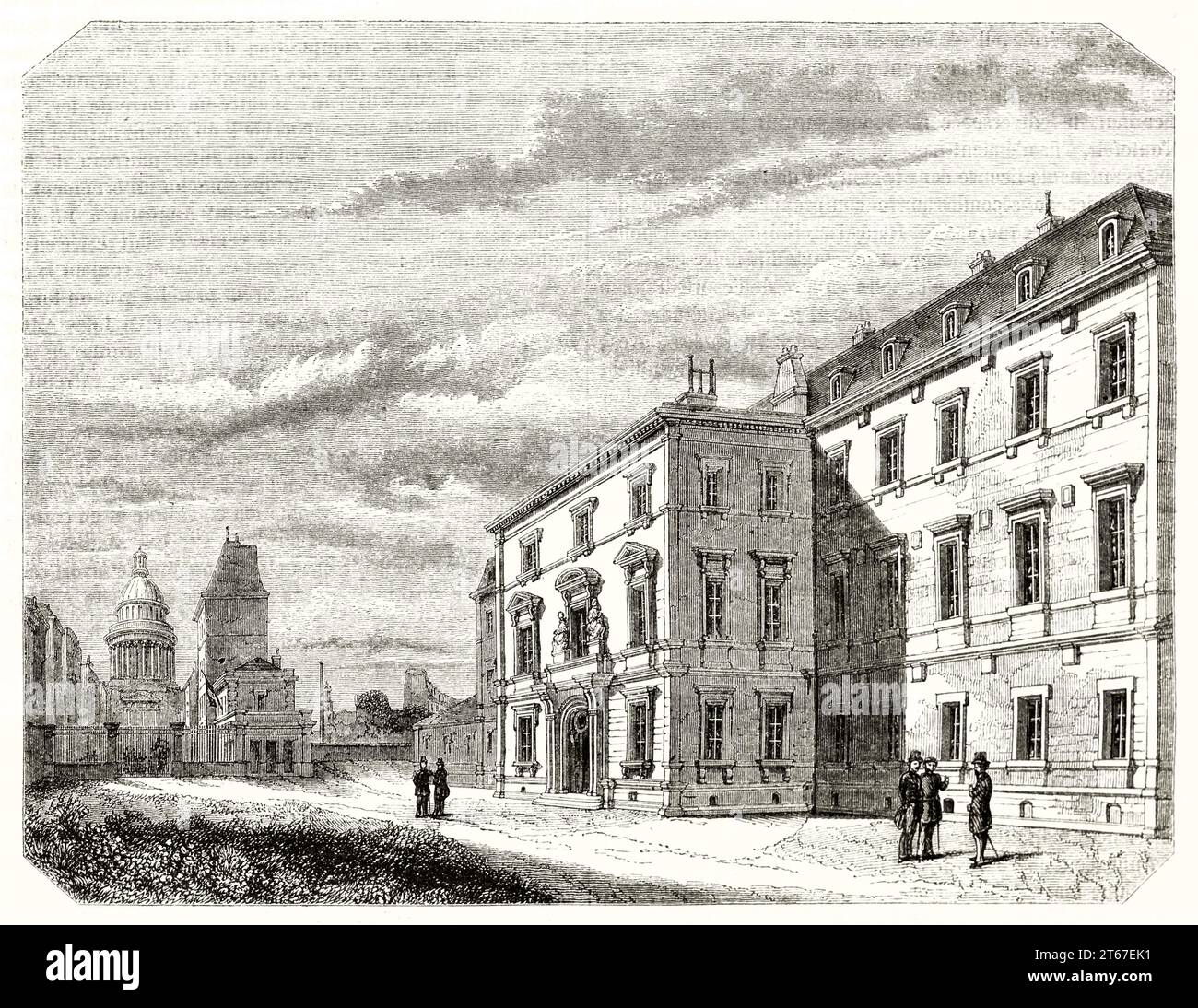 Alte Ansicht der Ecole normale Supérieure (höhere Schule), Paris. Von Lancelot, publ. Auf Magasin Pittoresque, Paris, 1851 Stockfoto