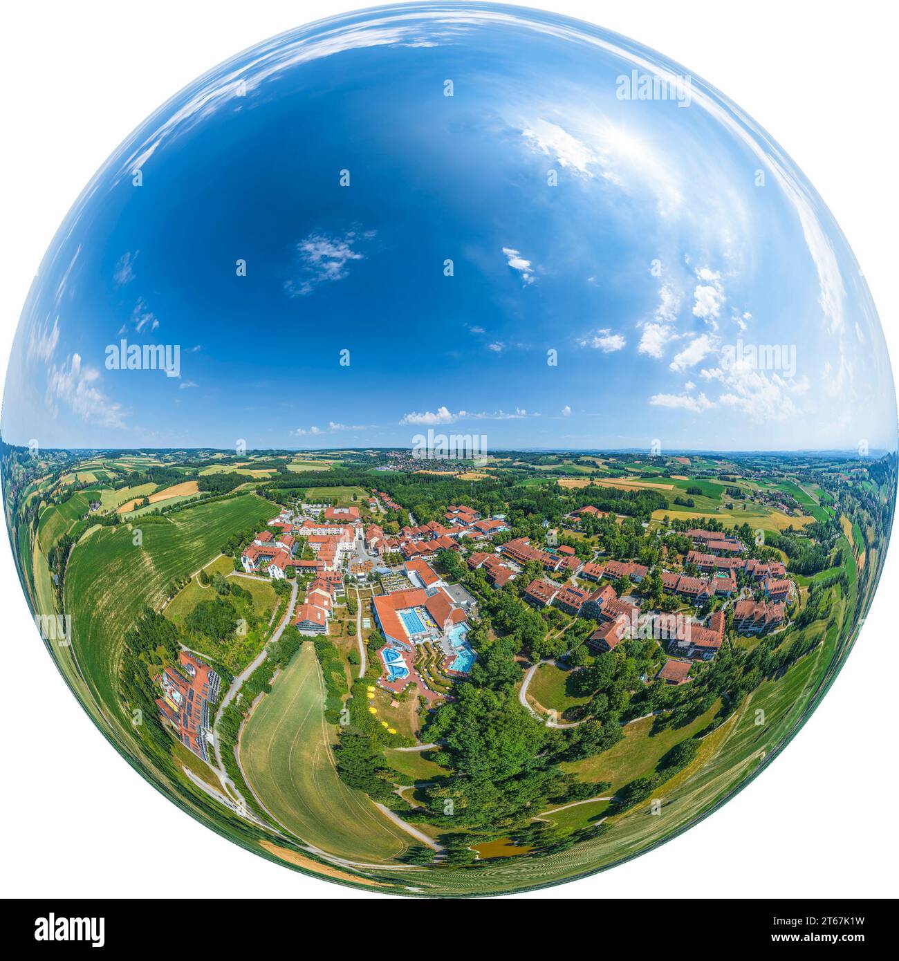 Blick auf das Kurzentrum Bad Griesbach im niederbayerischen Kurdreieck Stockfoto