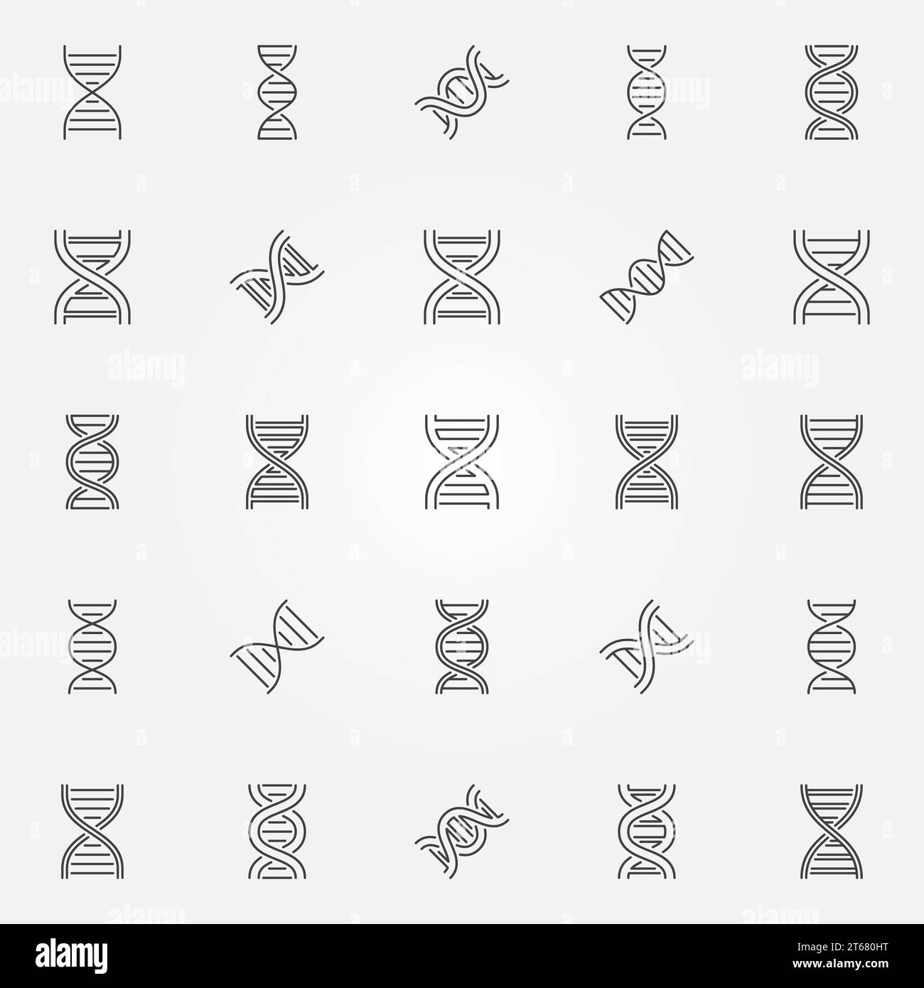 DNA-Symbolsatz – Vektor-dna-Helix-Konzeptsymbole oder Designelemente in dünner Linie Stock Vektor DNA-Symbolsatz – Vektor-dna-Helix-Konzeptsymbole oder Designelemente in dünner Linie Stock Vektor