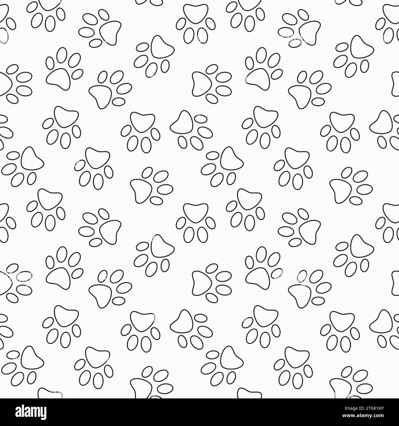 Outine Hund Pfoten Druck Vektor nahtlose Muster oder Textur Stock Vektor
