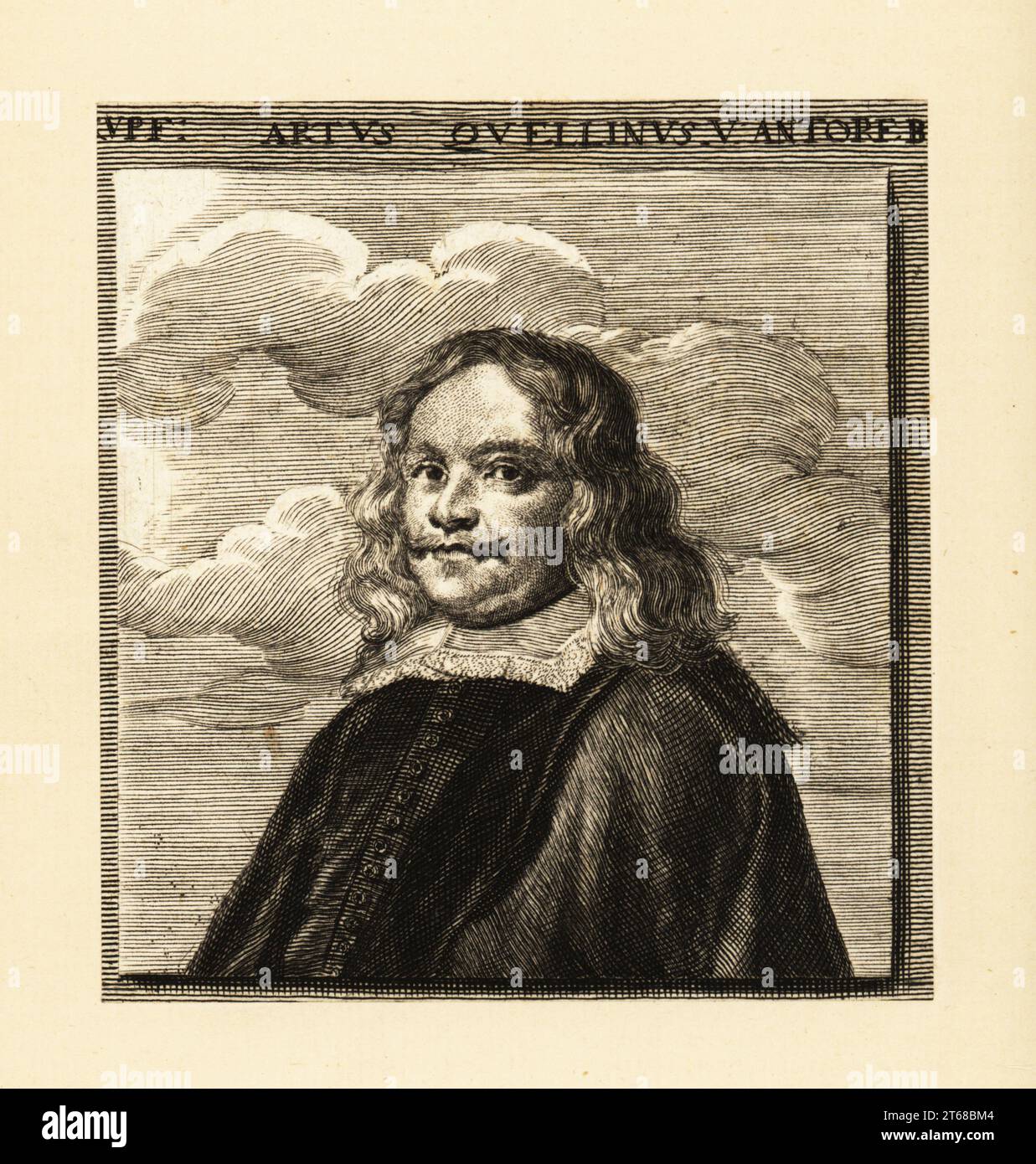 Artus Quellinus der Ältere, flämischer Bildhauer, 1609-1668. Kupferstich nach einem Porträt von Erasmus Quellinus II., 18. Jahrhundert. Stockfoto