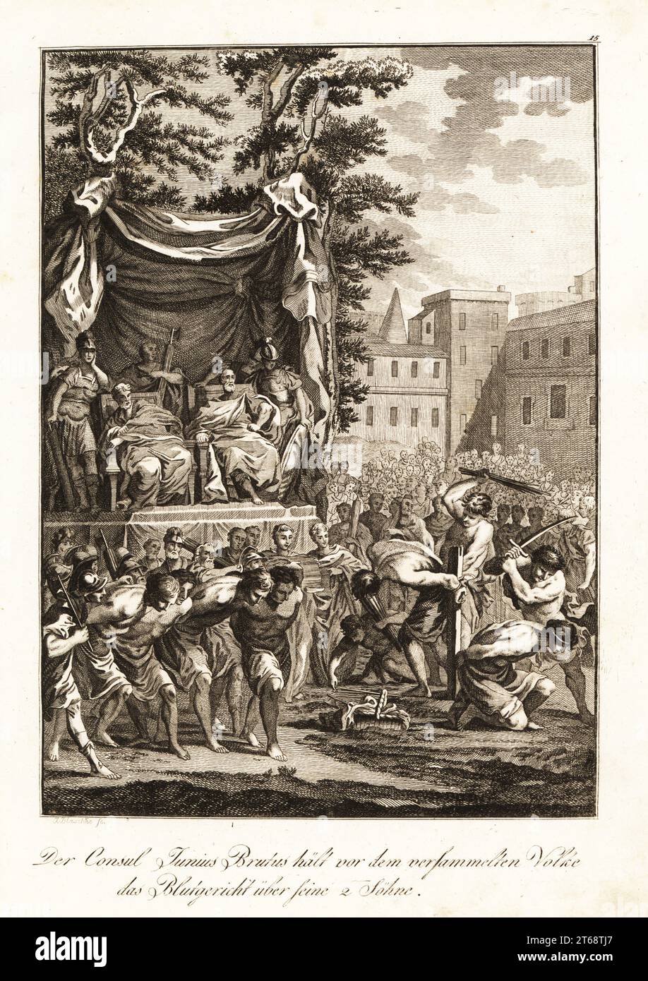 Römischer Konsul Lucius Junius Brutus beobachtete die Folter und
