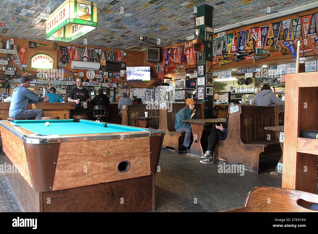 Innenraum des Cavalier Restaurants in Lynchburg, VA, USA Stockfoto