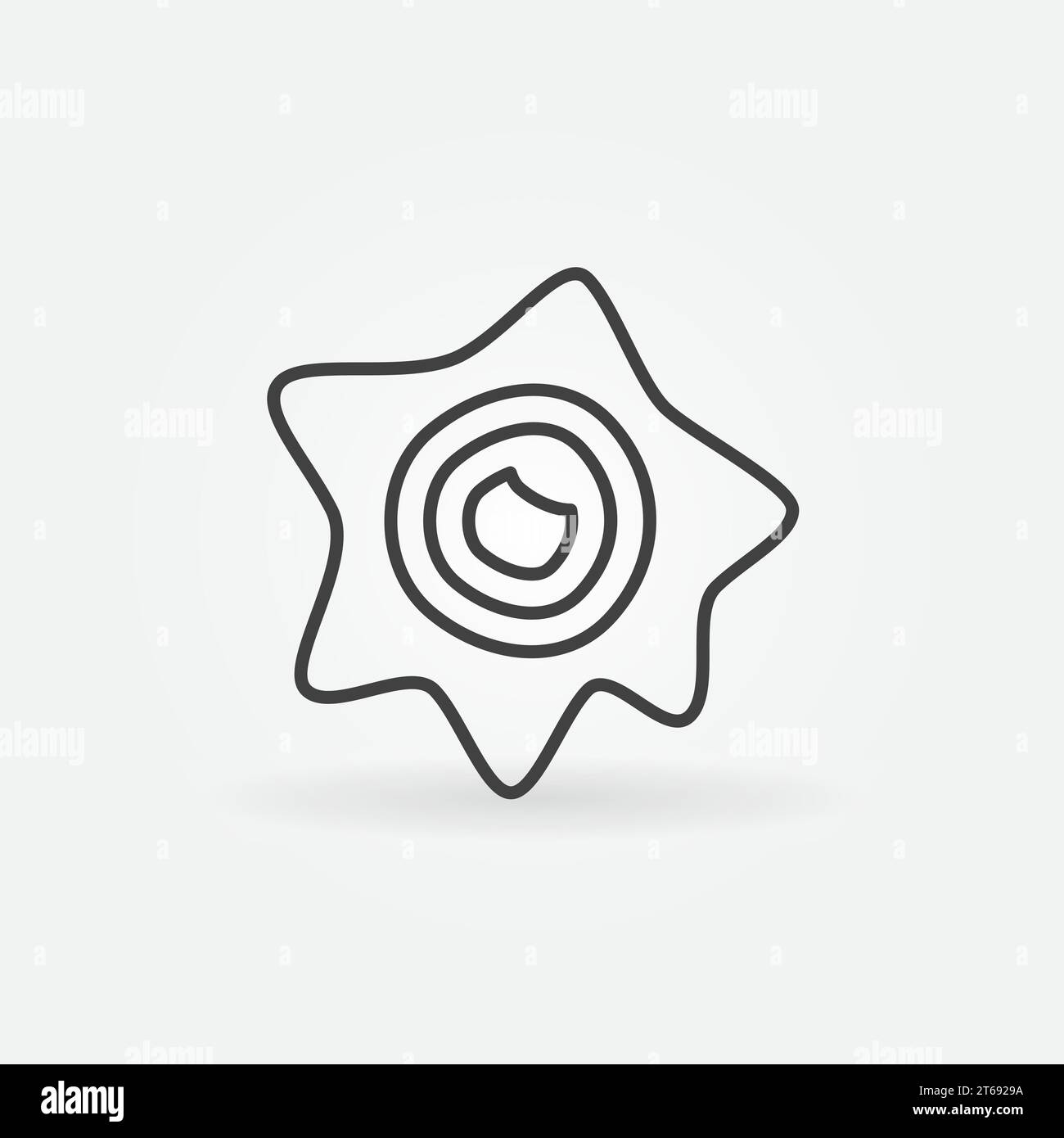 Virus- oder Bakterienvektor einfaches Konzeptsymbol oder Logo-Element in dünner Linie Stock Vektor