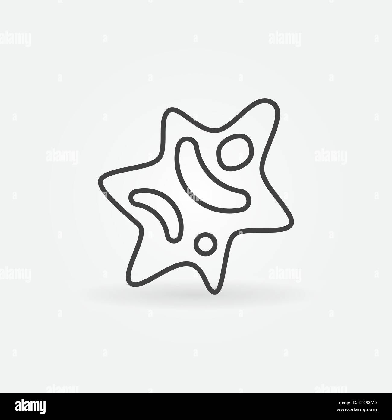 Bakterienvektor einfaches Konzeptsymbol oder Logo-Element in dünner Linie Stock Vektor