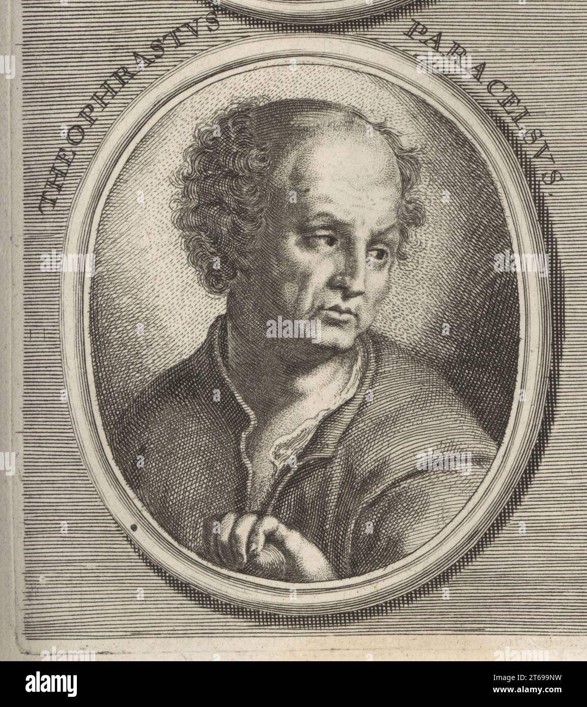 Paracelsus, um 1493–1541, geboren Theophrastus von Hohenheim, Schweizer Arzt, Alchemist, Laientheologe und Philosoph der deutschen Renaissance. Theophrastus Paracelsus. Kupferstich nach einer Illustration von Joachim von Sandrart aus seiner LAcademia Todesca, della Architectura, Scultura & Pittura, oder Teutsche Academie, der Edlen Bau- Bild- und Mahlerey-Kunste, Deutsche Akademie für Architektur, Skulptur und Malerei, Jacob von Sandrart, Nürnberg, 1675. Stockfoto