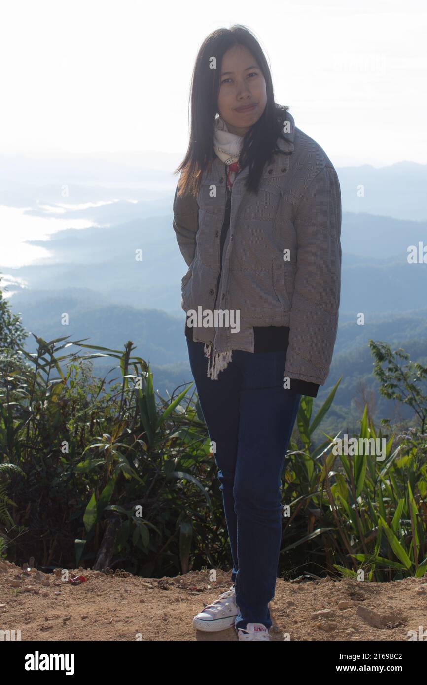 Thailändische Frau am Doi-Damm, Wanghaeng chiangmai Thailand Stockfoto