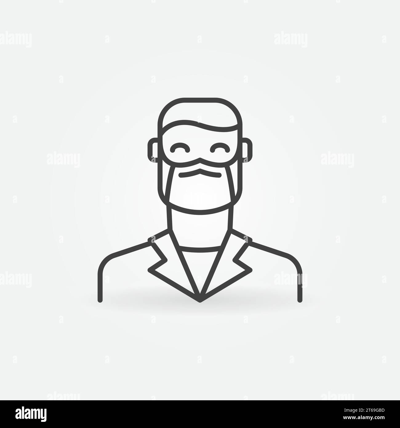 Mann Arzt in Gesichtsmaske Umriss Vektorkonzeptsymbol oder Designelement Stock Vektor