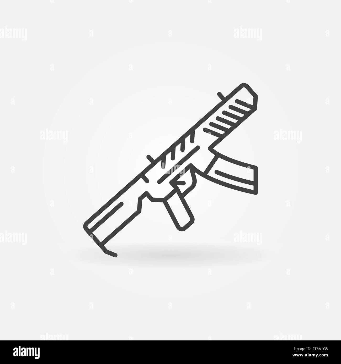 Symbol für das Vektorkonzept der Schrotflinte oder Symbol in dünner Linie Stock Vektor