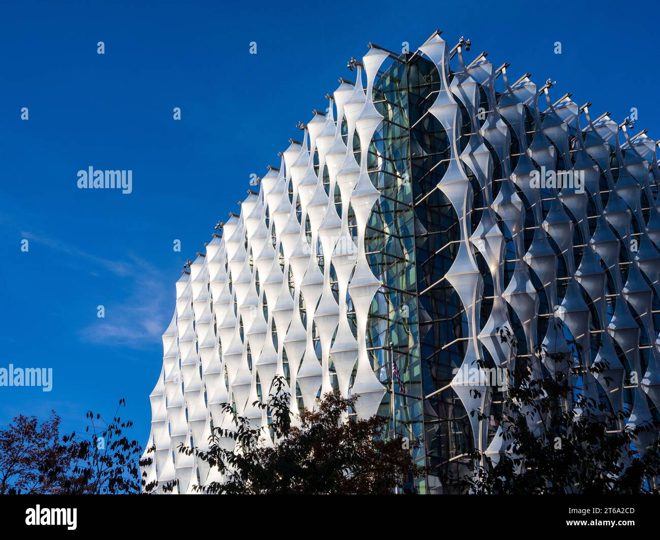 Die Botschaft der Vereinigten Staaten von Amerika, Nine Elms, London, England, Vereinigtes Königreich, GB Stockfoto