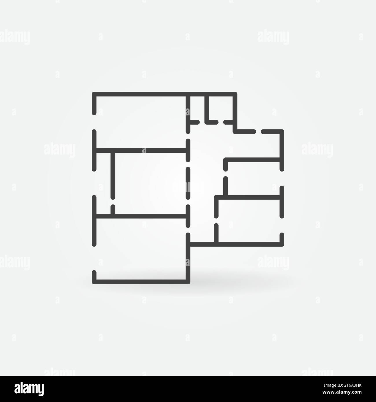 Apartmentplan Umrissvektorkonzept einfaches Symbol oder Designelement Stock Vektor