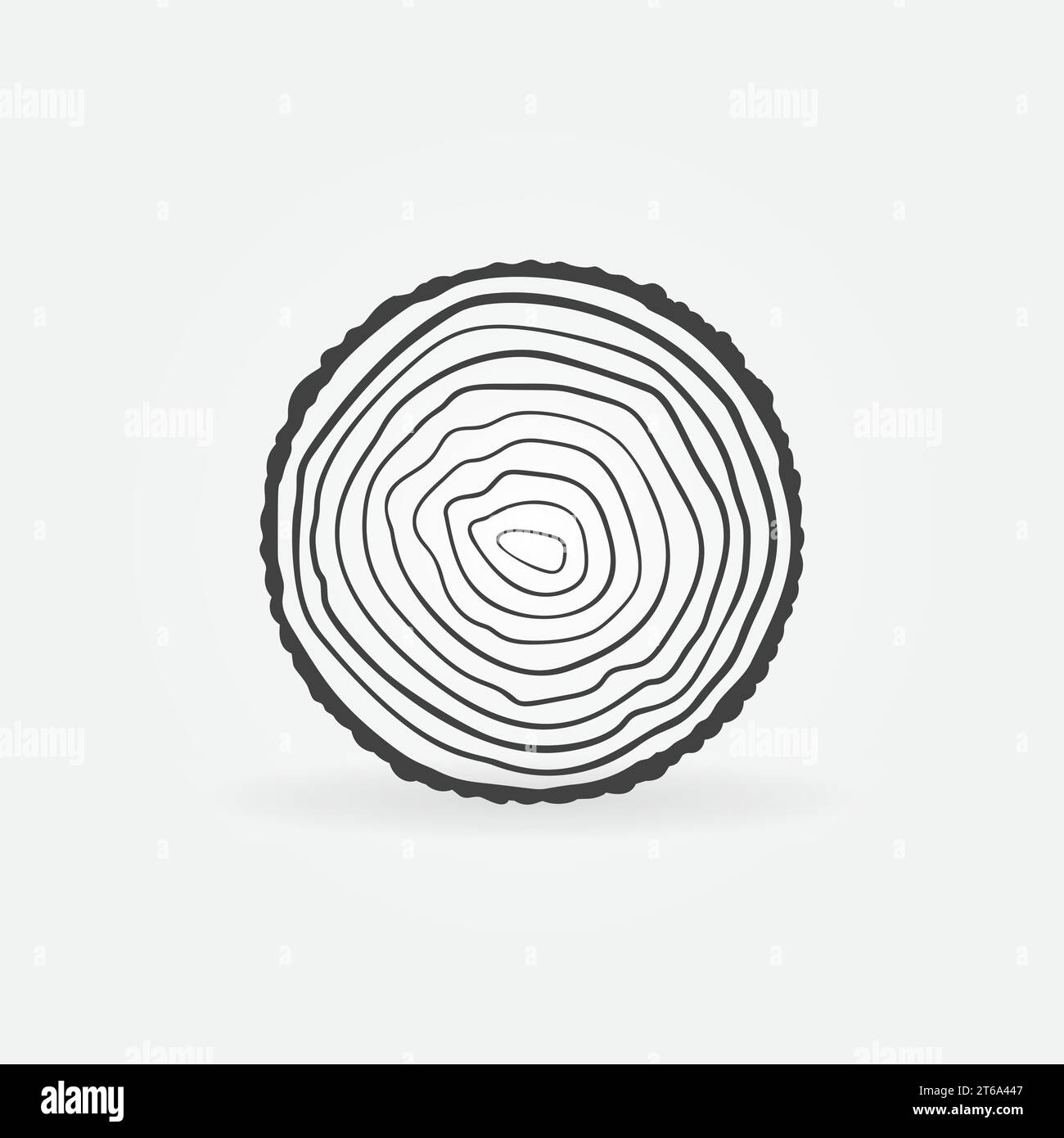 Säge Baumstamm mit Rings Vektorkonzept Symbol oder Symbol sägen Stock Vektor