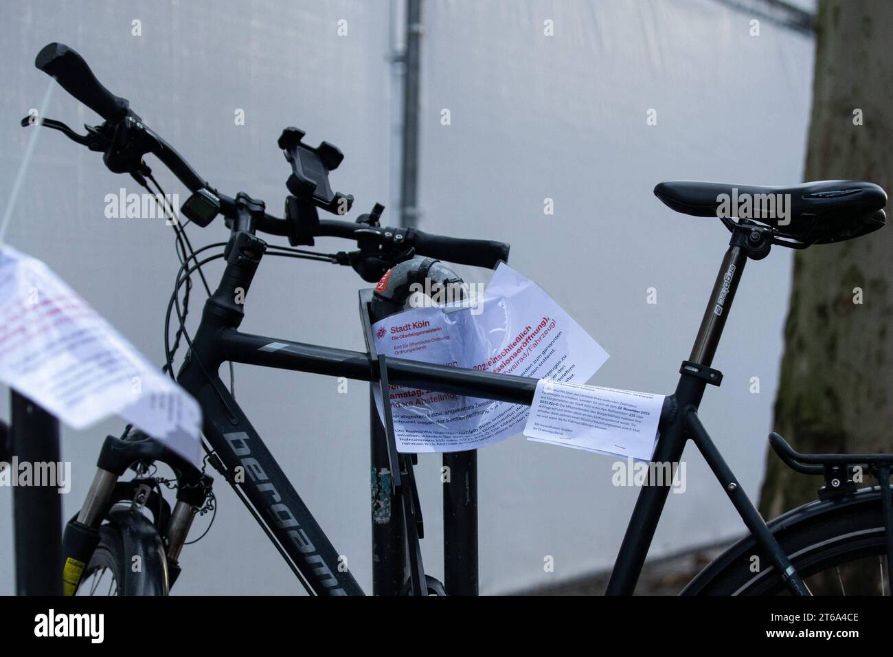 11.11. In Köln, die Vorbereitung: 11.11. In Köln die Vorbereitung: das Fahrrad mit einem Blatt, auf dem stehen, dass es bald Saissonseroefnung ist, und Fahrraeder muessen abgeholt werden Köln NRW Deutschland *** 11 in Köln, die Vorbereitung 11 11 in Köln, die Vorbereitung des Fahrrads mit einem Blatt, das besagt, dass es bald Saisonbeginn ist, und Fahrräder müssen abgeholt werden Köln Köln Köln NRW Deutschland Copyright: xBEAUTIFULxSPORTS/Buriakovx Credit: Imago/Alamy Live News Stockfoto