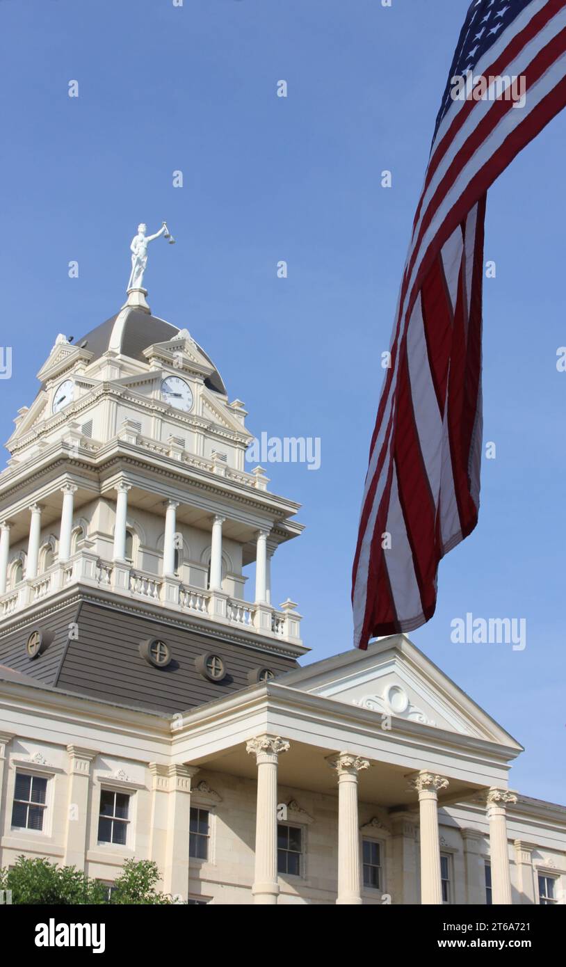 Das historische Gerichtsgebäude von Bell County befindet sich im Stadtzentrum von Belton, Texas Stockfoto