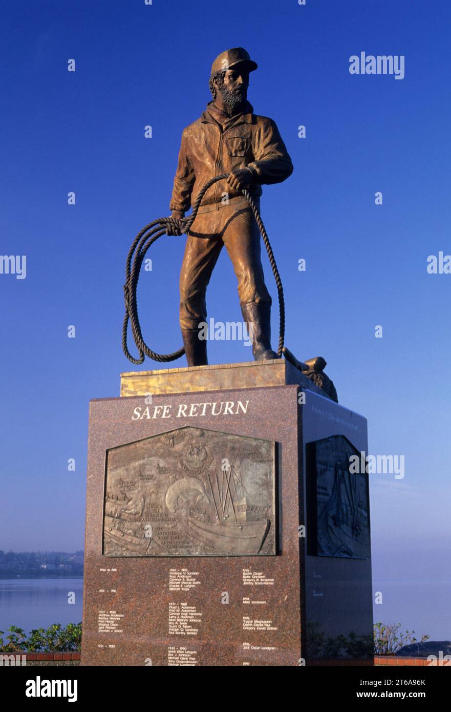 Sichere Rückkehr, Fischer-Denkmal, Zuanich Point Park, Bellingham, Washington Stockfoto