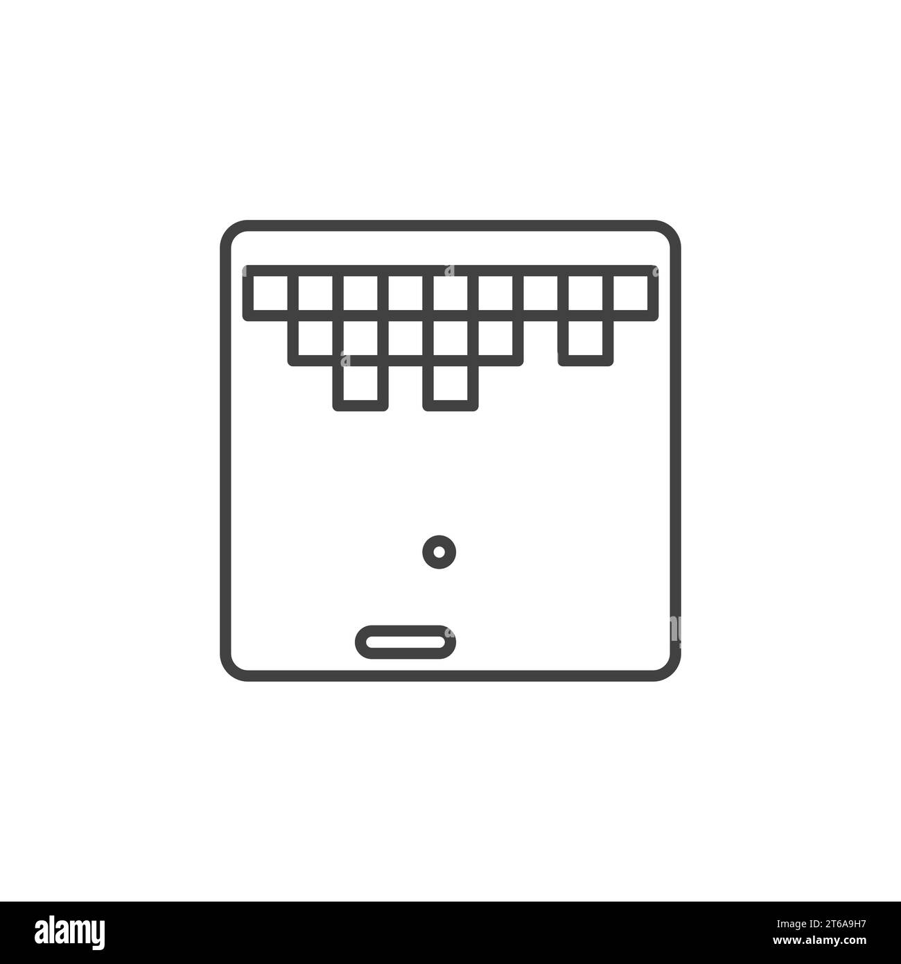 Retro Computer Game Concept Vektorsymbol im dünnen Stil Stock Vektor