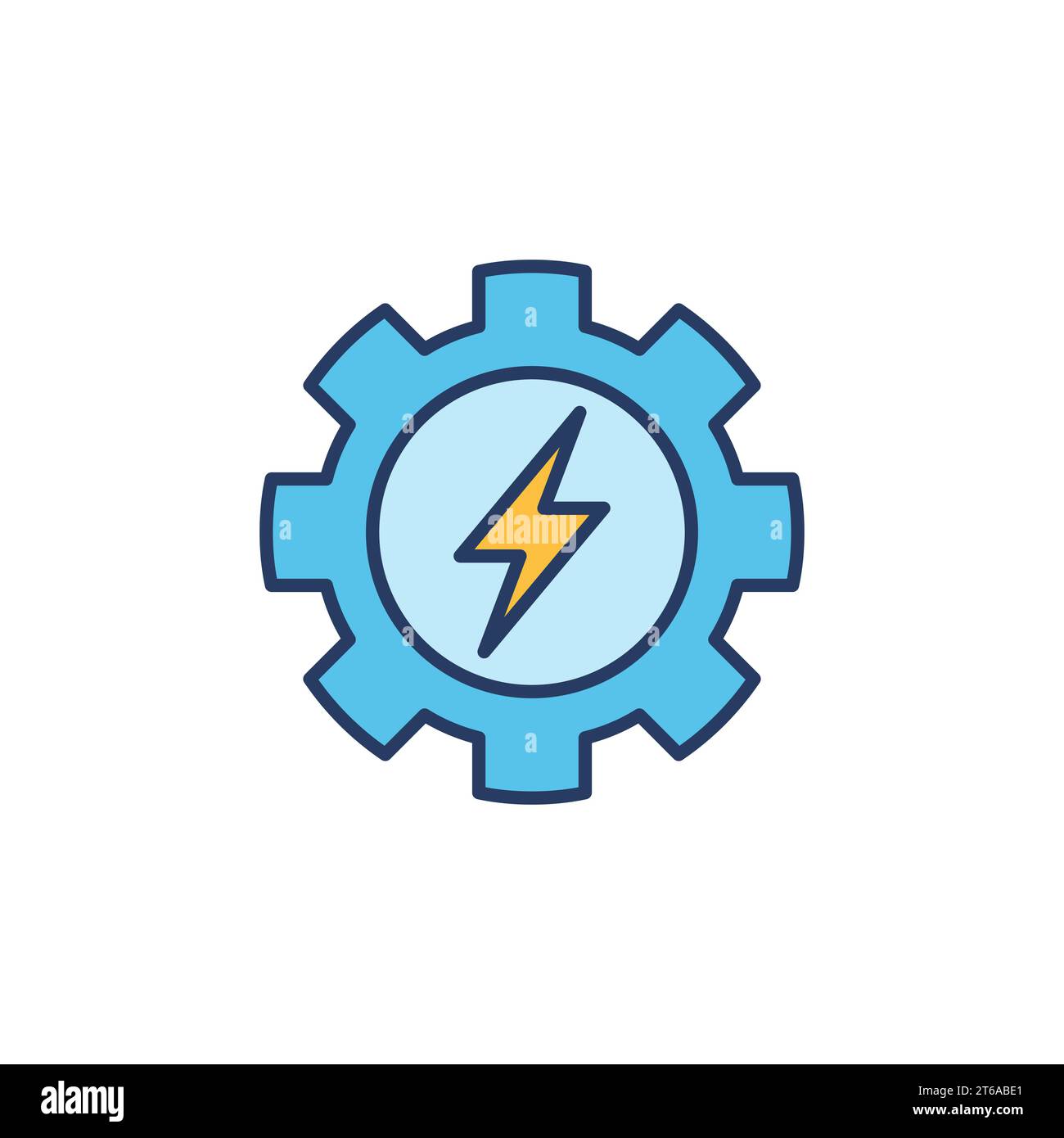 Zahnrad mit elektrischem Zeichen Vektor Energiekonzept farbiges Symbol oder Logo-Element Stock Vektor