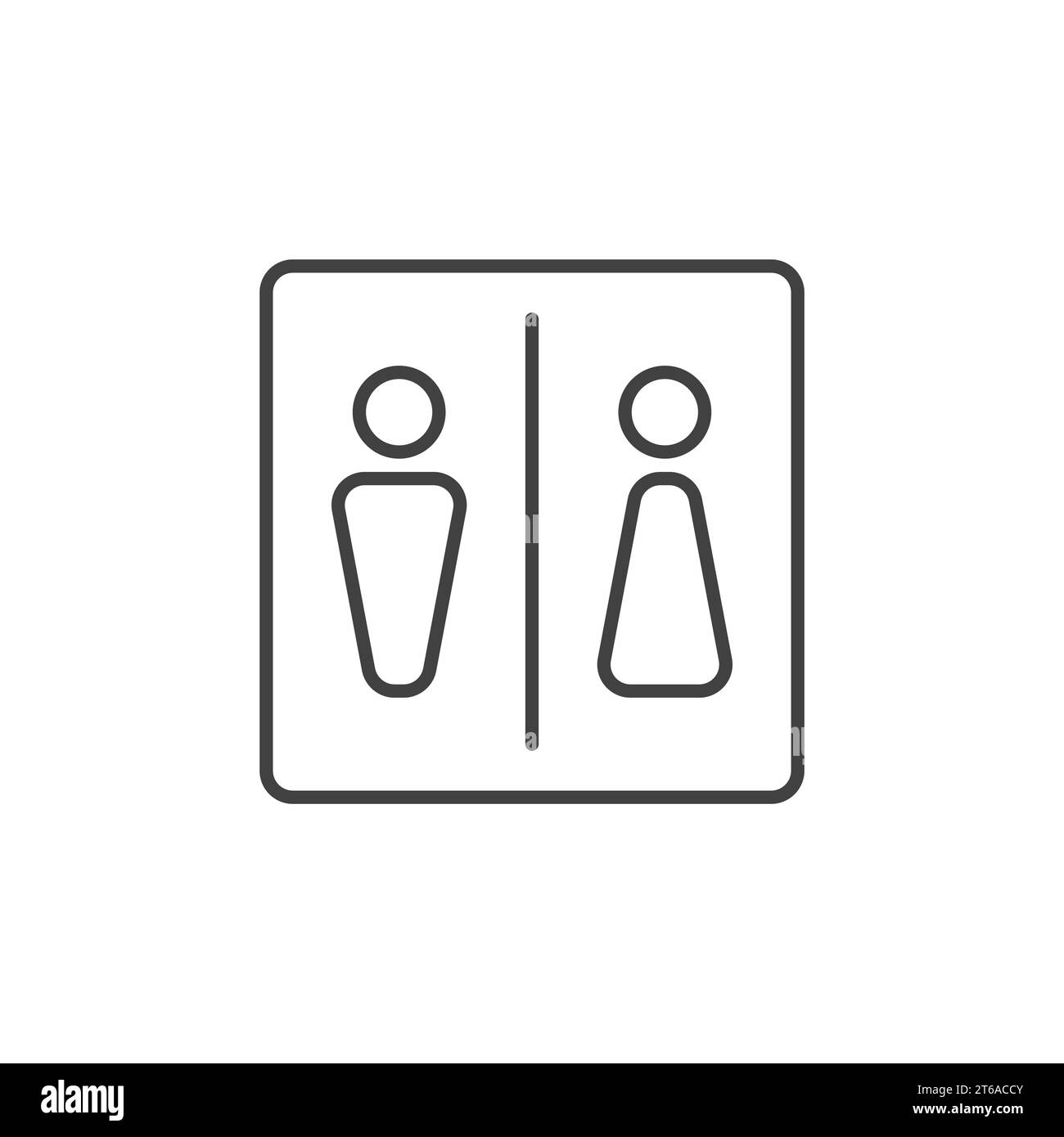 WC- oder WC-Vektorkonzeptsymbol oder Symbol in dünner Linie Stock Vektor