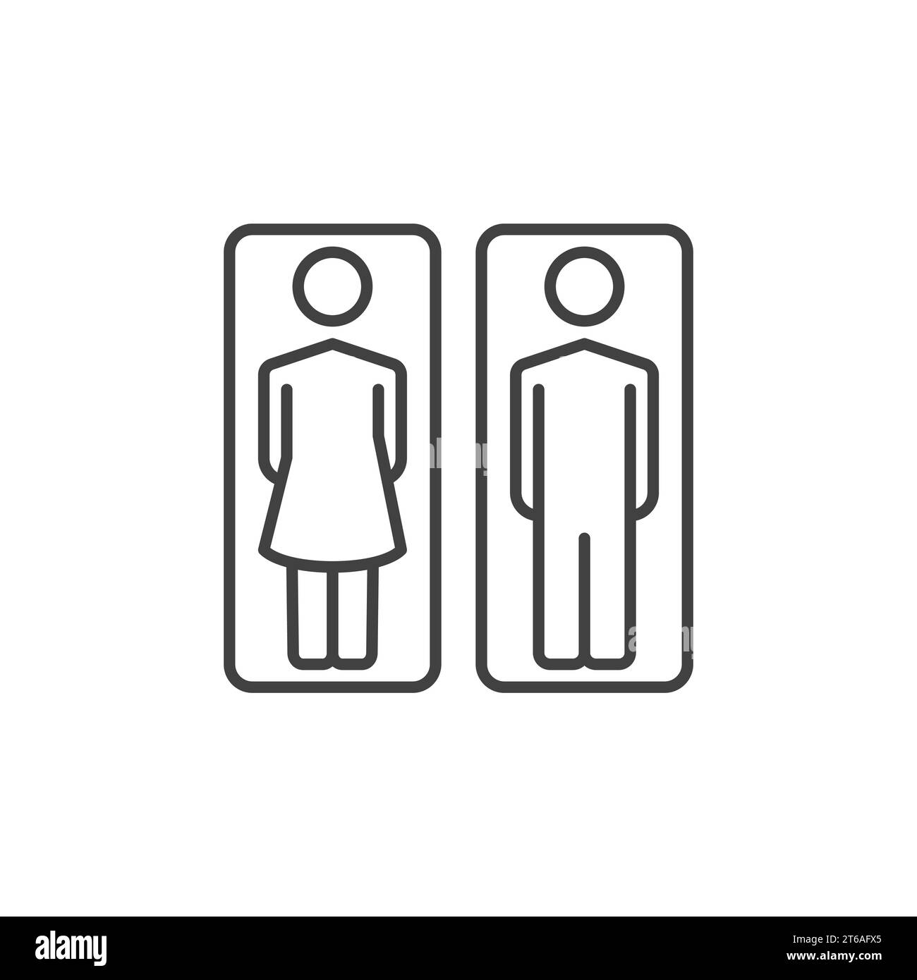 Vektor Mann und Frau WC-Symbol - WC-Konzept Symbol im dünnen Stil Stock Vektor