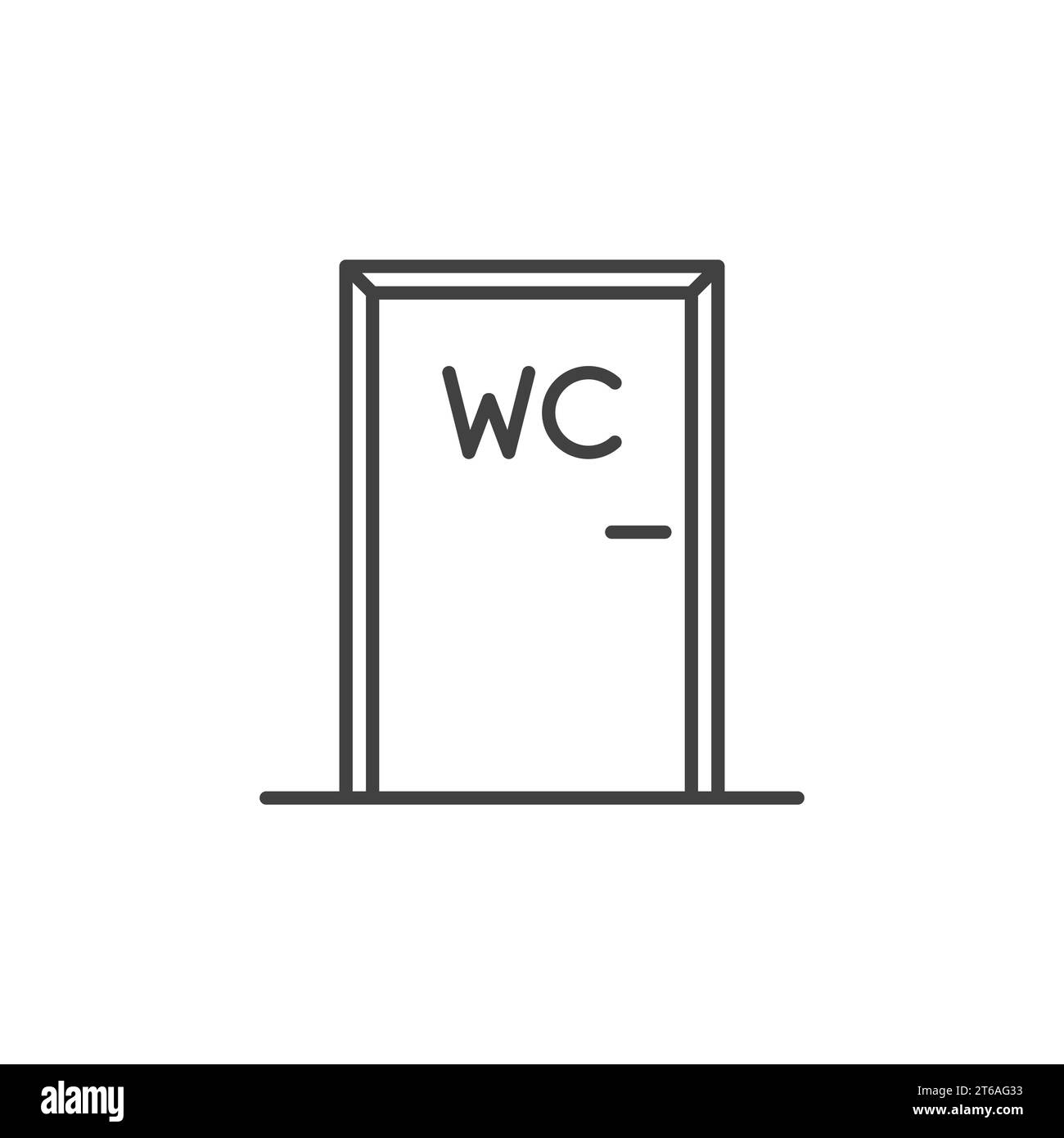 WC- oder WC-Türvektorkonzept Umrisssymbol oder Designelement Stock Vektor