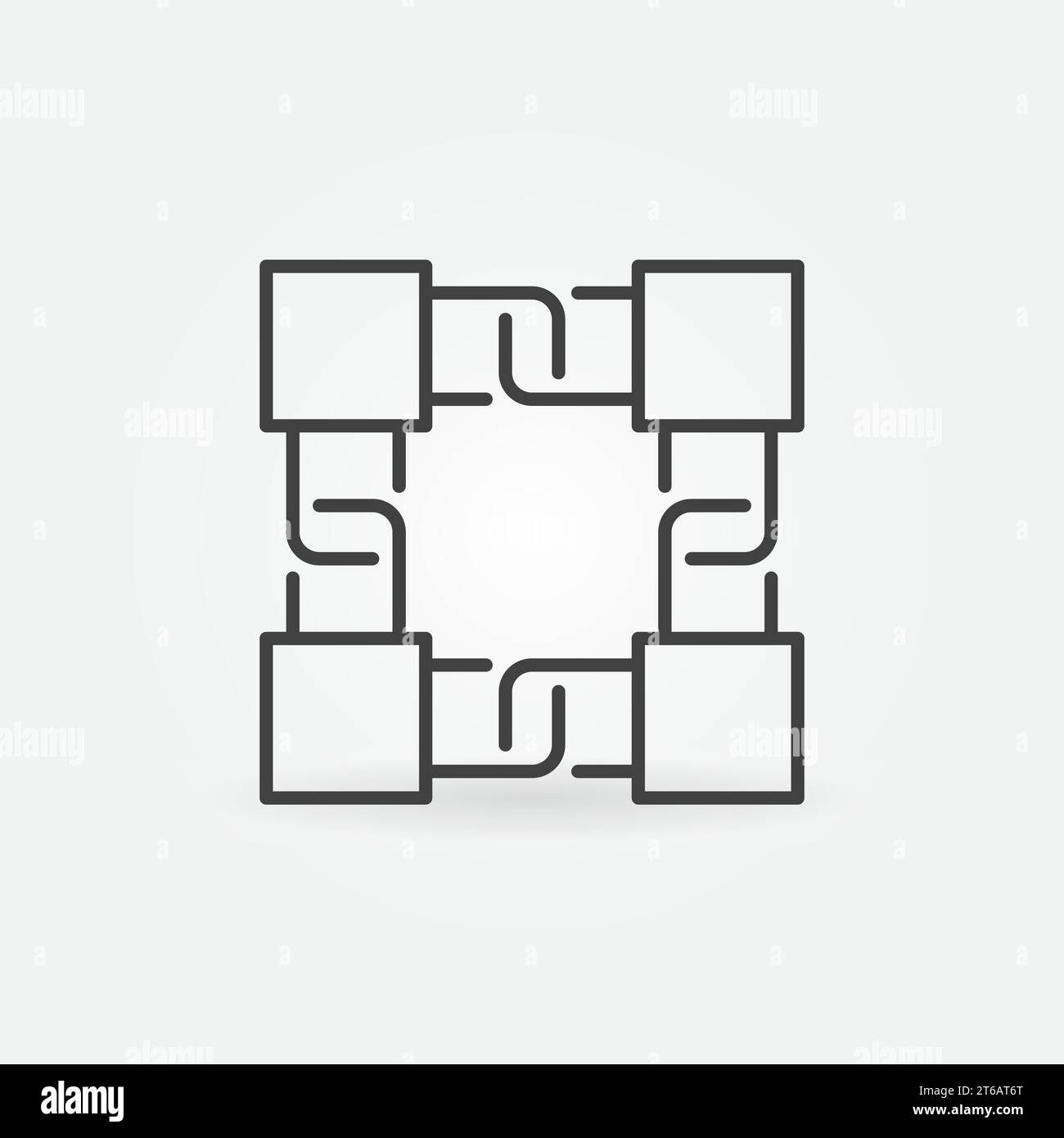 Block Chain Line einfaches Symbol - Vektor Blockchain Konzept Lineares Designelement Stock Vektor