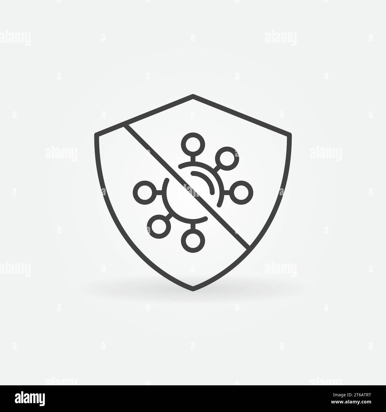 Antibakteriell und Virus Defence Vektor dünne Linie Konzept Symbol oder Design Element Stock Vektor
