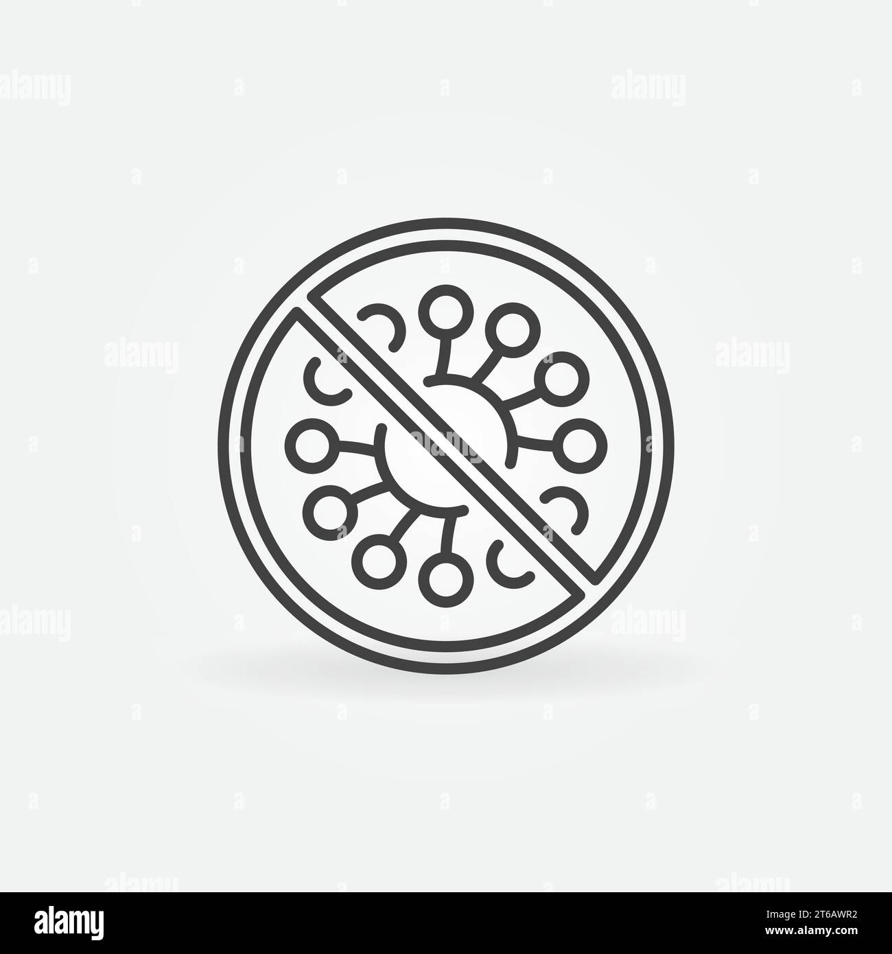 Stopp Virus Vektor Konzept Symbol oder Symbol in dünner Linie Stil Stock Vektor