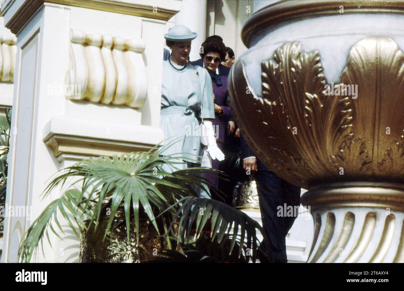 Cario/Ägypten / februar 1985 Historische Reise.H.M. die Königin II von Dänemark Ehemann Prinz Henri oder Henrik auf Staatsbesuch in Ägypten im Februar 1986 (Foto: Francis Joseph Dean/Dean Pictures) Stockfoto