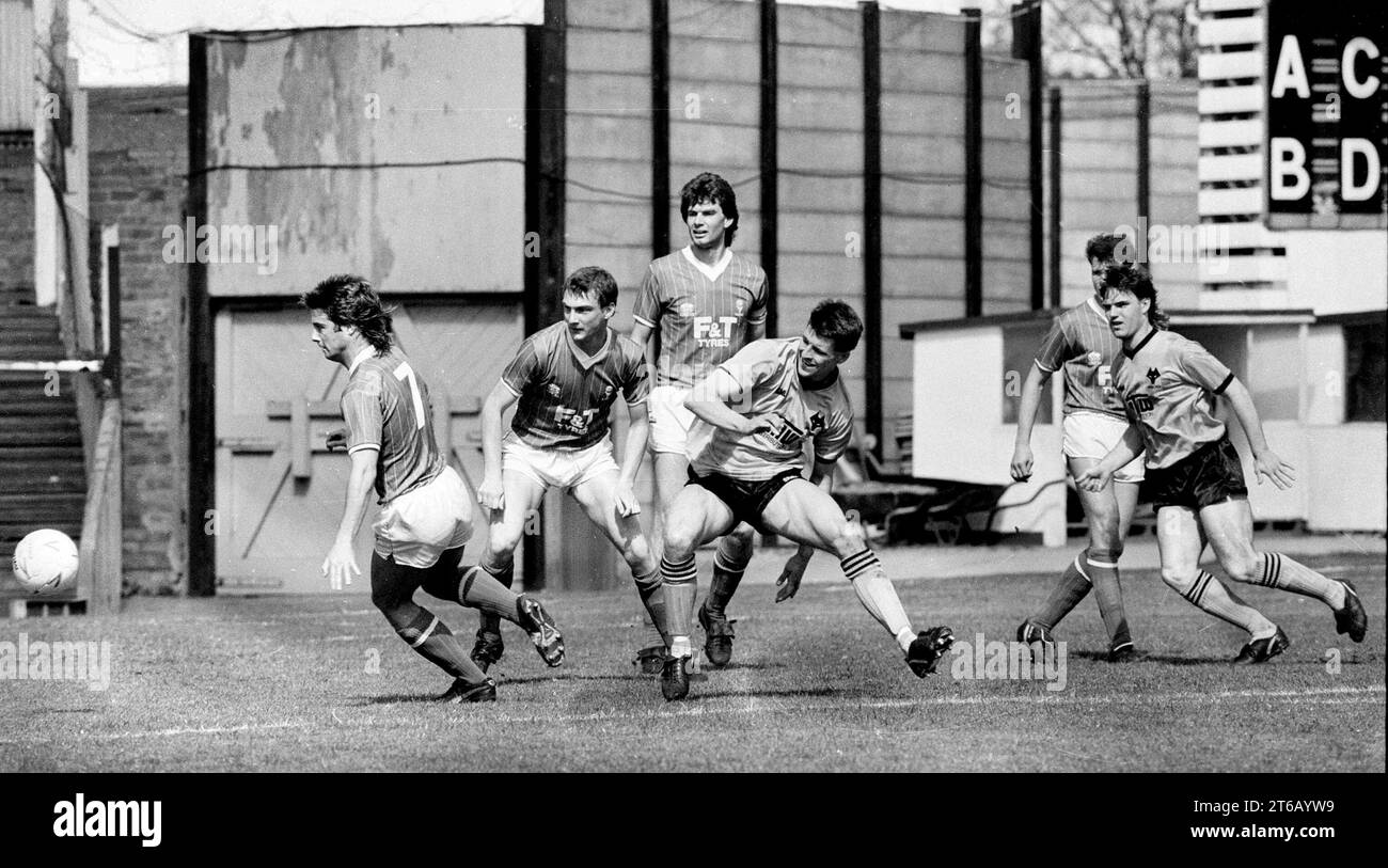 WÖLFE V LINCOLN 2/5/87 Steve Bull und John Purdie Stockfoto